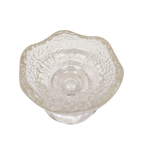 Vintage Anchor Hocking Pebble Glass Reversible Candle Holder Stax Pillar Taper - Picture 7 of 7